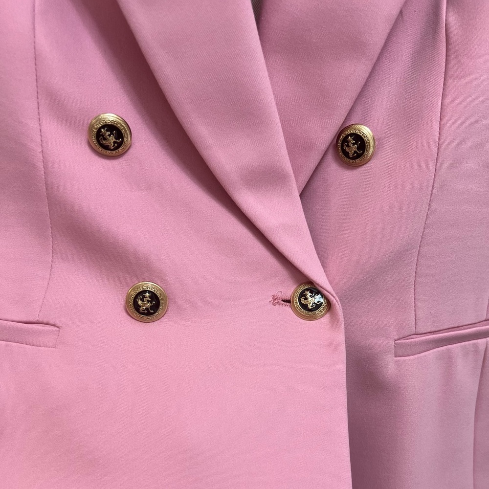 **SOLD** Zara NWT Double Breasted Tailored Blazer Pink Size M - Picture 5 of 10